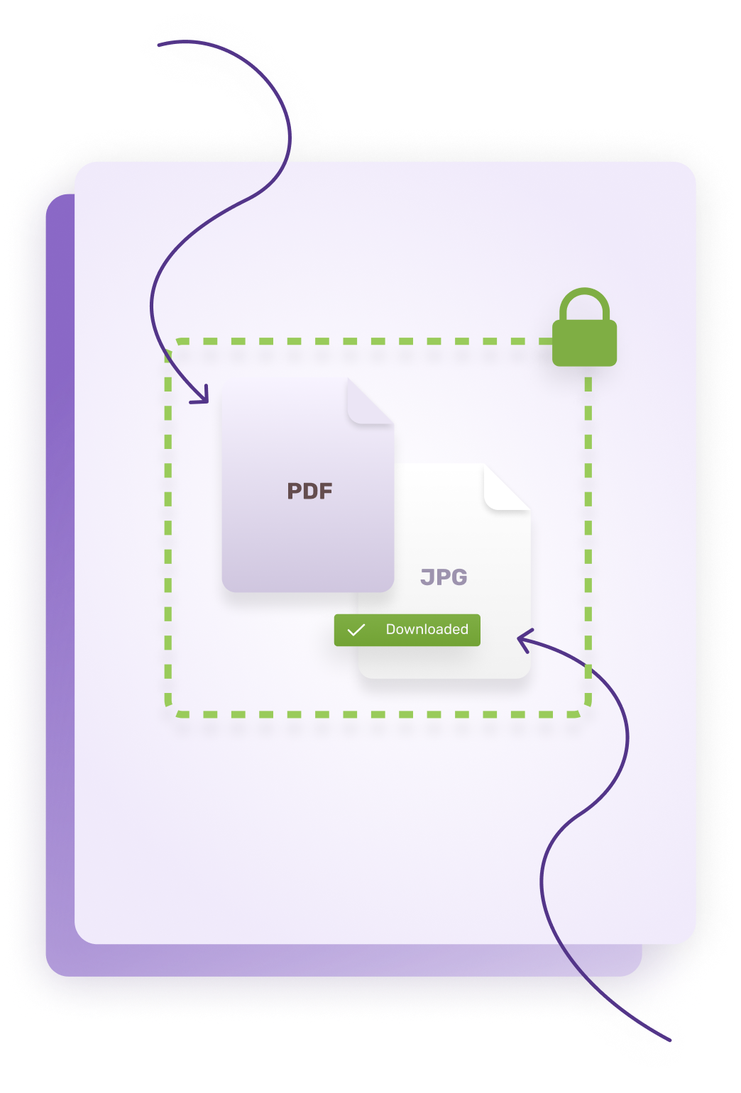 Illustration showing files being shared inside an encrypted zone